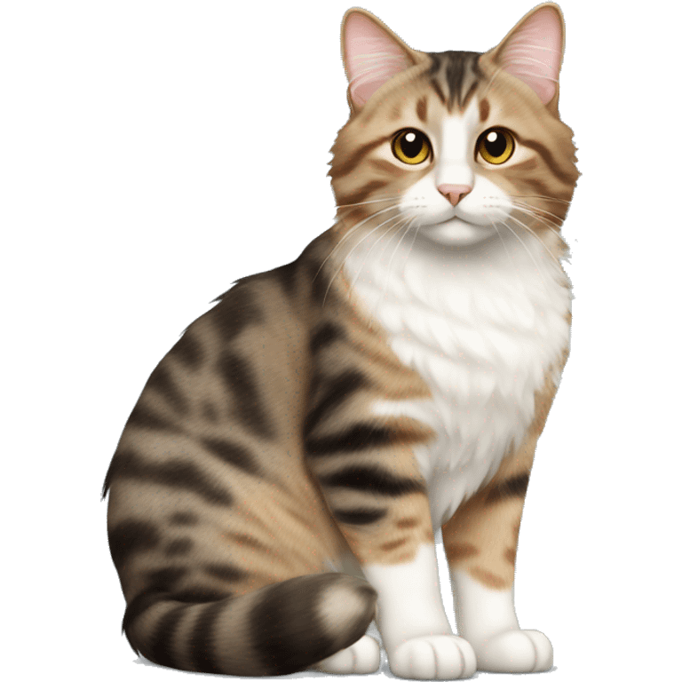 American Bobtail Cat ,Semi-long fur cat,Half-body emoji