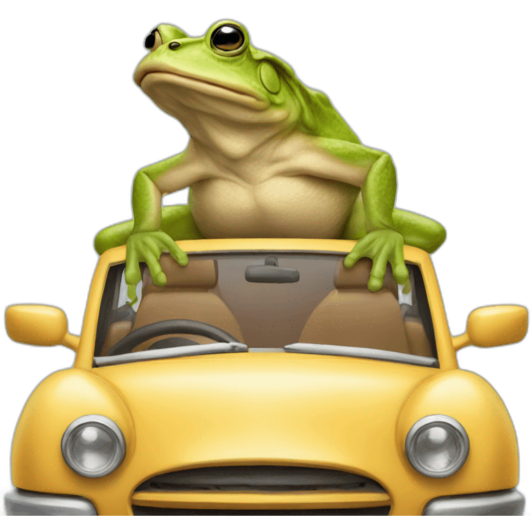 bull camel frog driving a car emoji