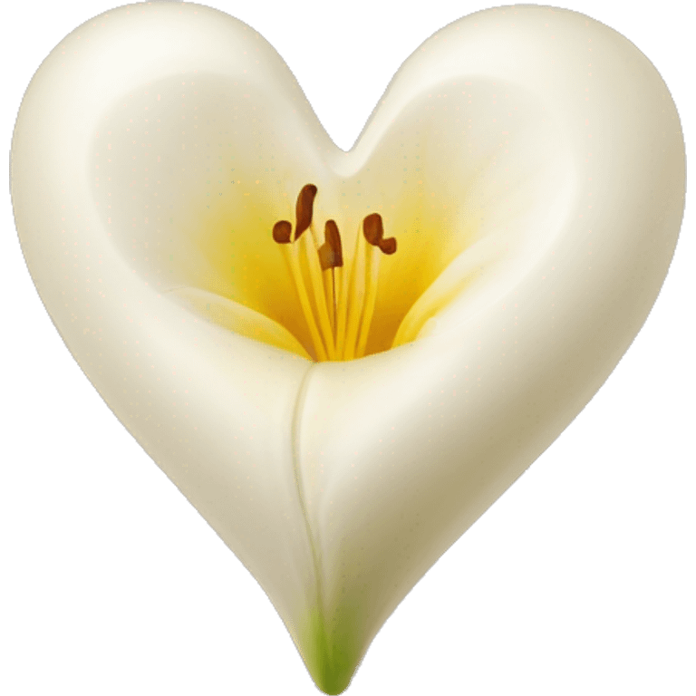 Heart with lily inside in ecru emoji