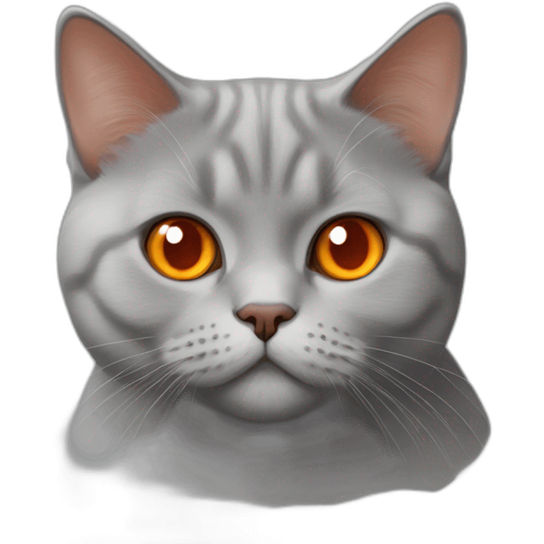 A red chabby british shorthair cat with orange eyes emoji