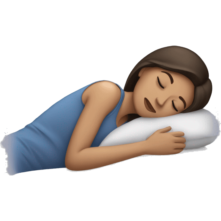 sleeping woman brunette with zzz emoji