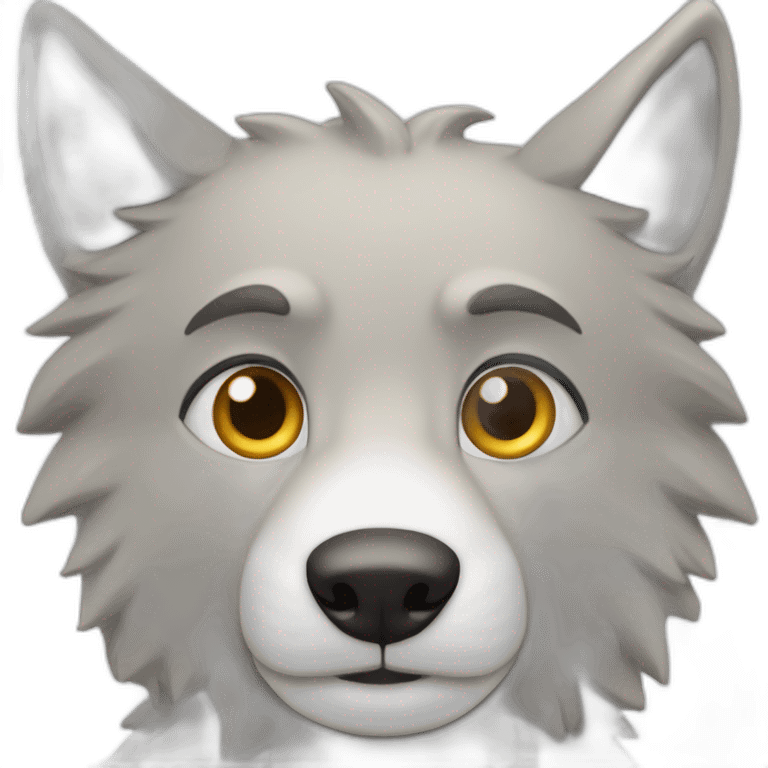 Loup qui fait un câlin à un moutob emoji