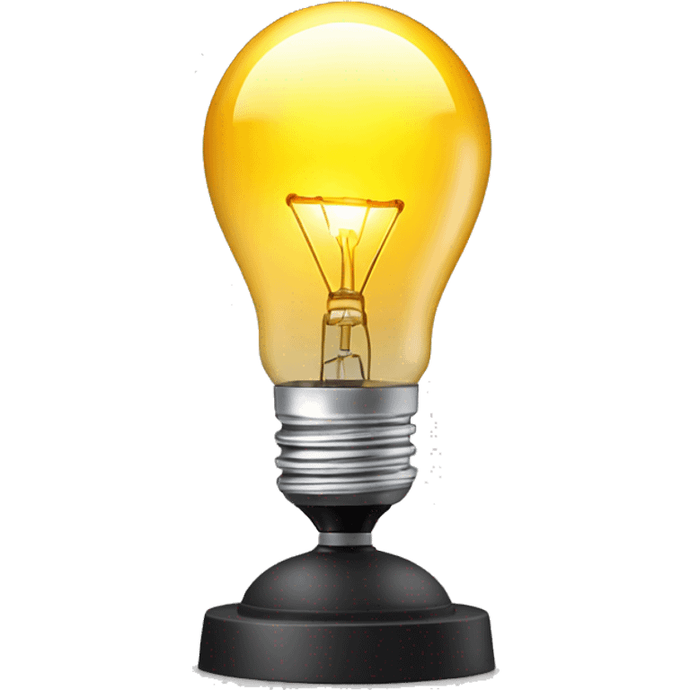 exposed incandescent light bulb on a tall light stand emoji