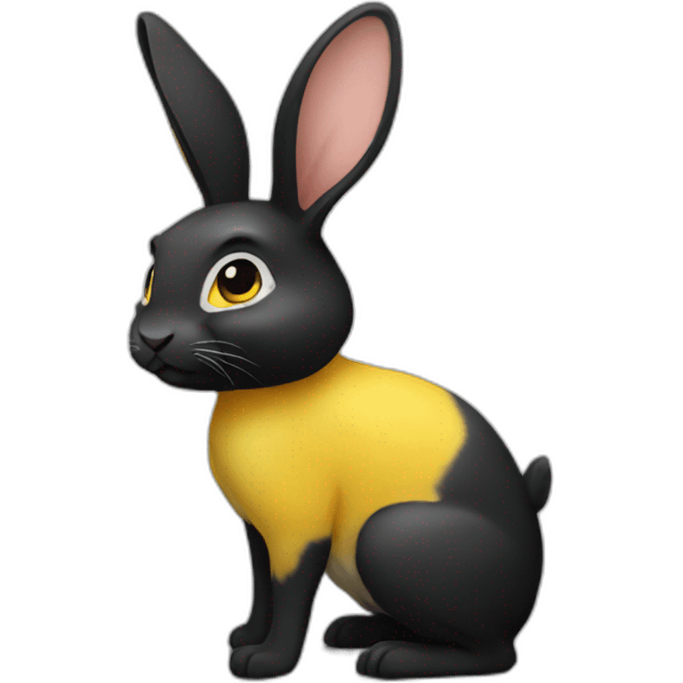 Black and yellow rabbit emoji