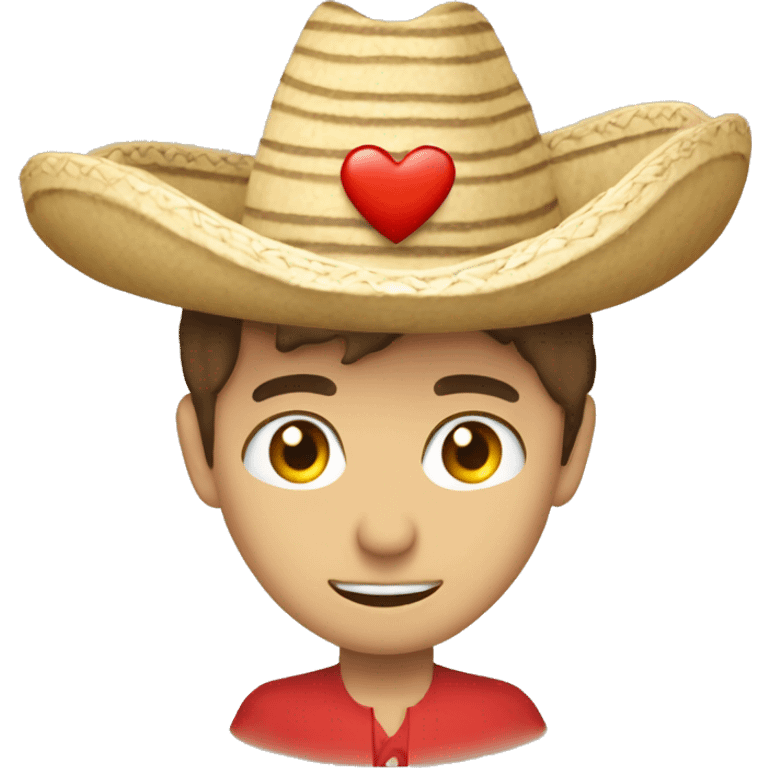 sombrero encima de un corazón  emoji