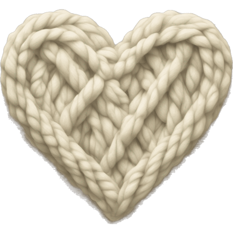 Cream Cable knit heart emoji