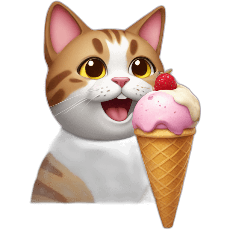 cat with ice cream emoji