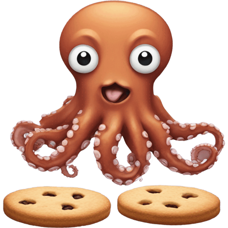 Octopus eating a cookie emoji