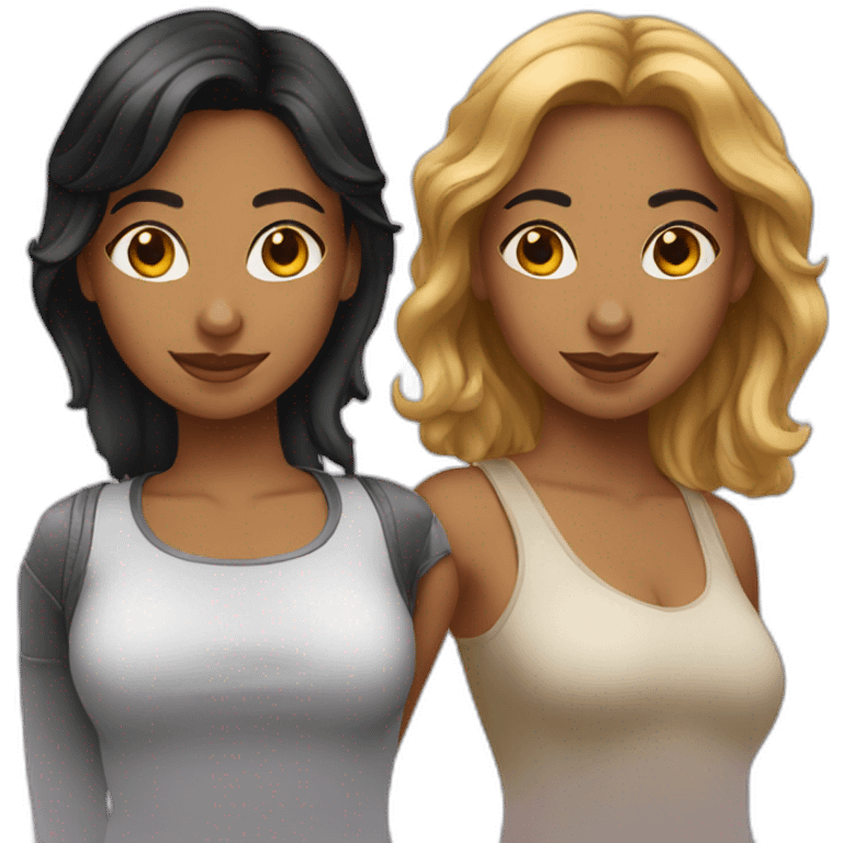 3 latin female friends emoji