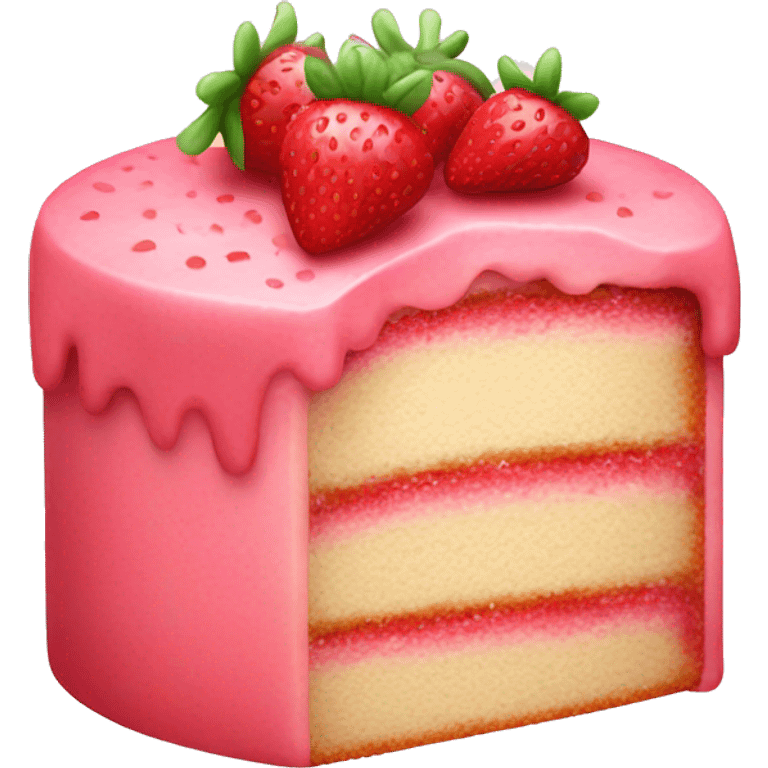 Cute pink strawberry cake emoji