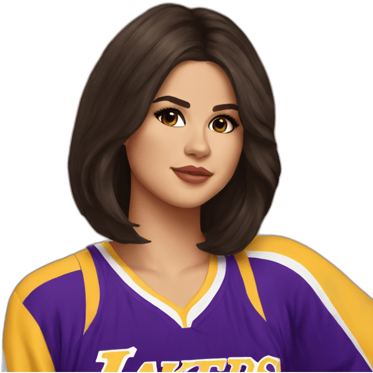 selena gomez wearing lakers jersey emoji