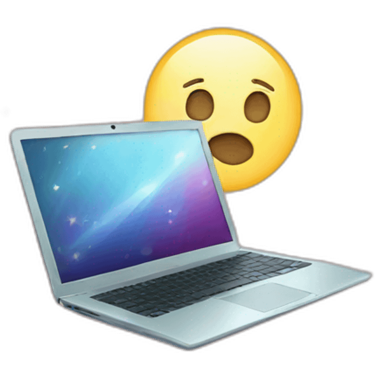 laptop with sparkle emoji