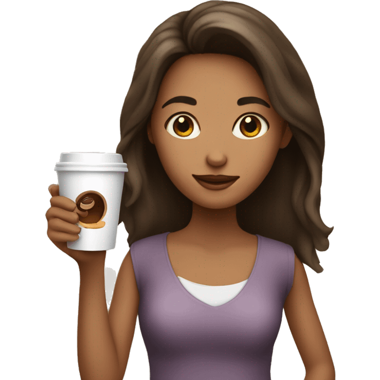 girl holding a cup of coffee emoji