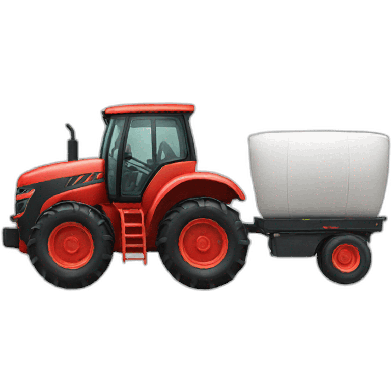 Tractor with a trailer on emoji