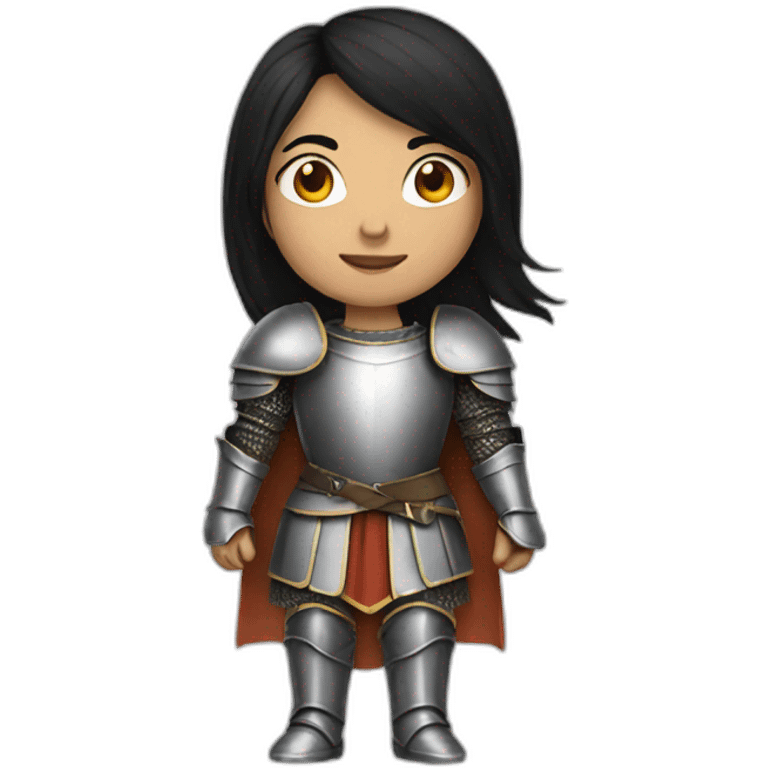 knight woman with black hair emoji