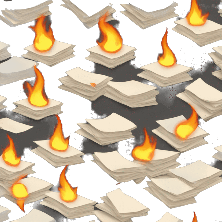 stacks of papers are burning emoji