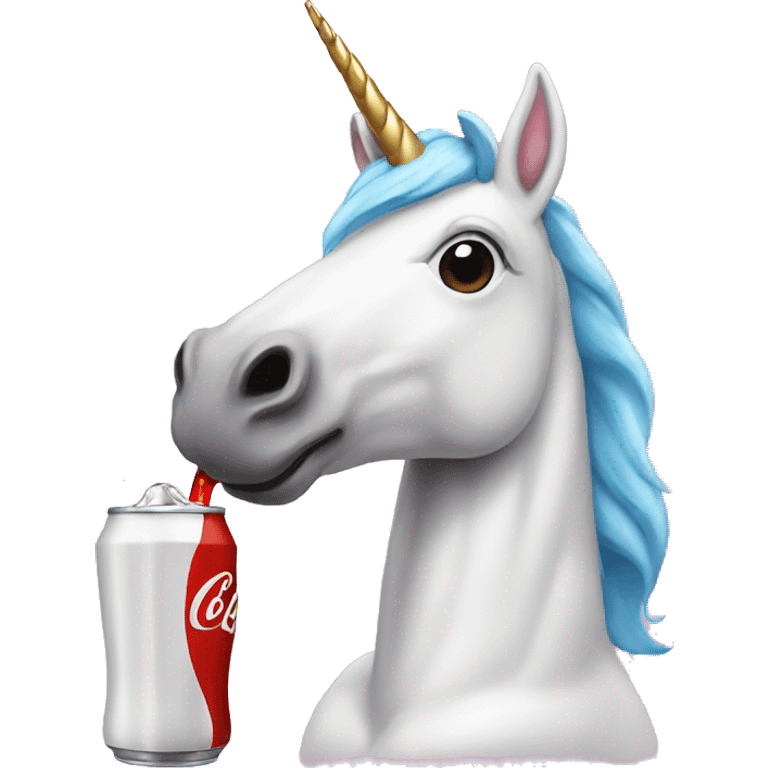 unicorn drinking a coke emoji