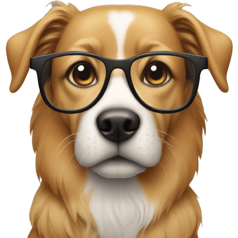 Dog with glasses on emoji