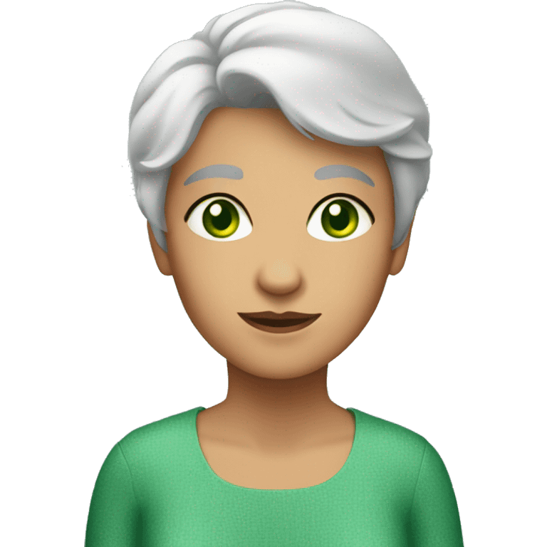 grandmother with silvr short hair and green eyes emoji