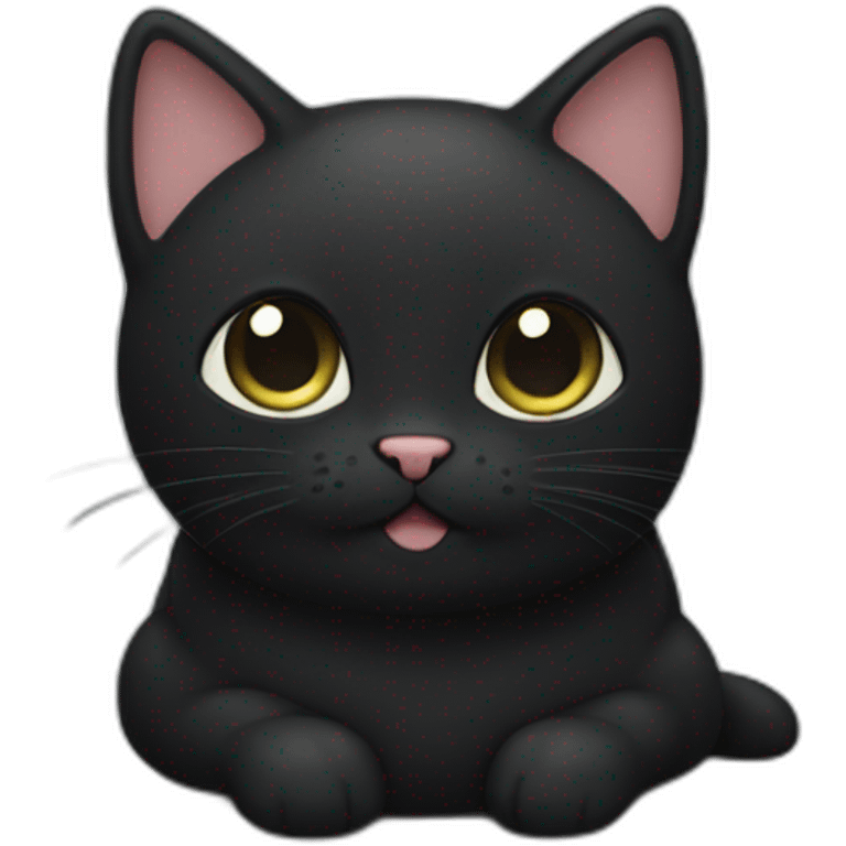 black cat mochi emoji