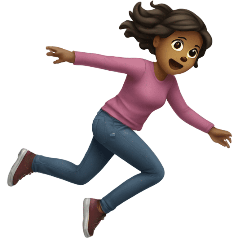 girl falling  emoji