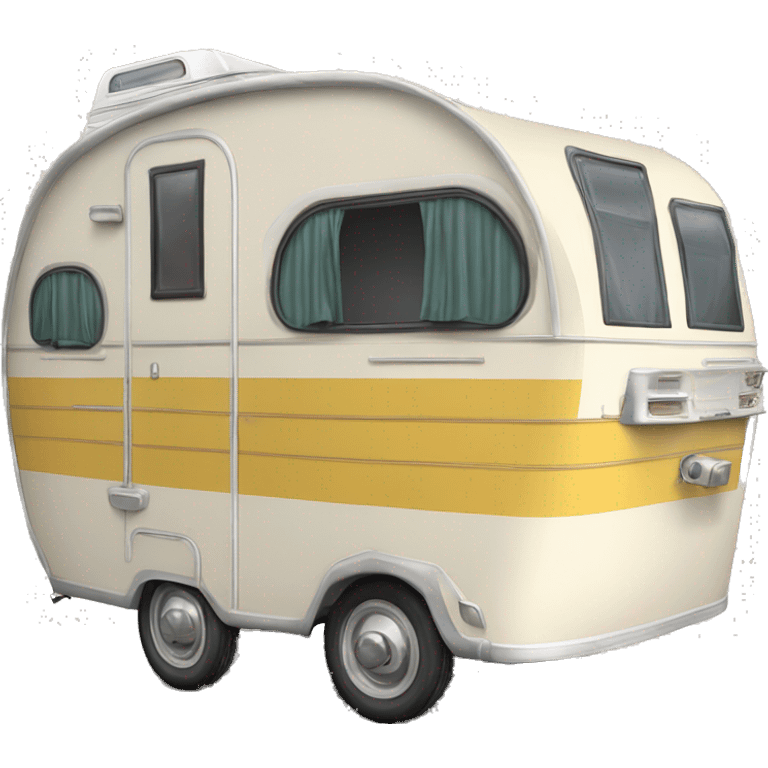 Realistic vintage round caravan camper emoji