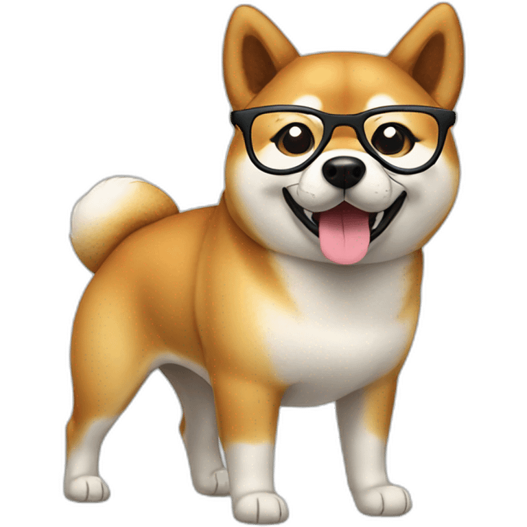 shiba inu dog with glasses emoji