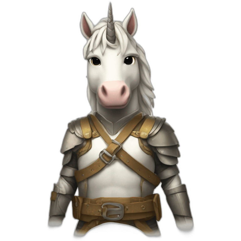 a unicorn liberation fighter with dangerous belt emoji