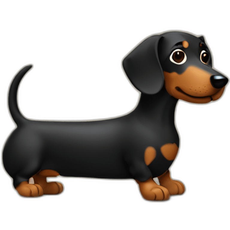 Black and tan sausage dog emoji