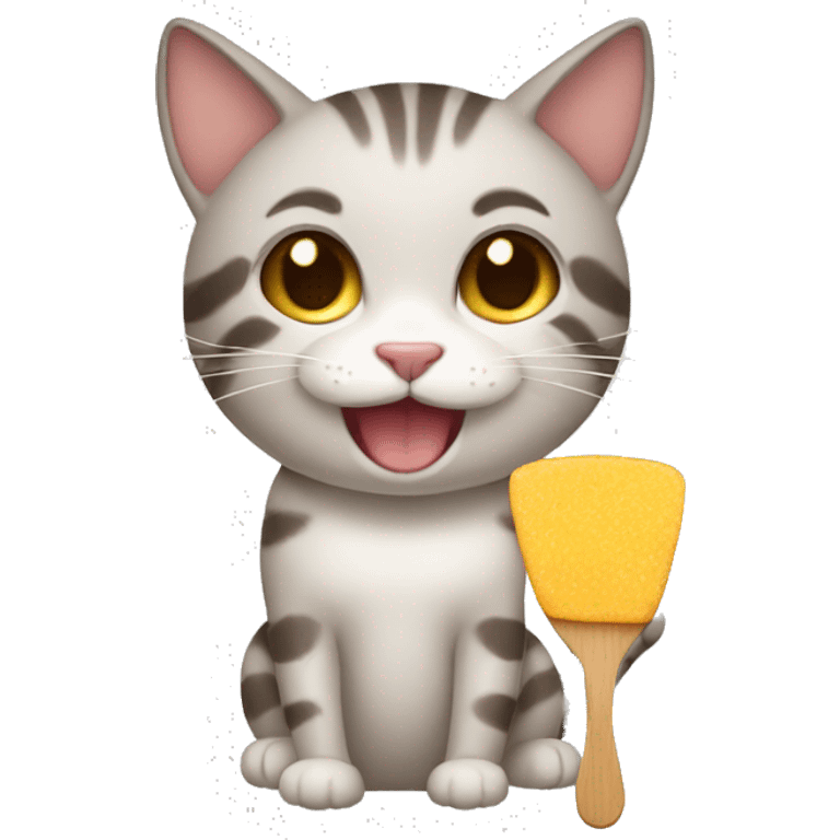 Gato sonriendo con una paleta emoji