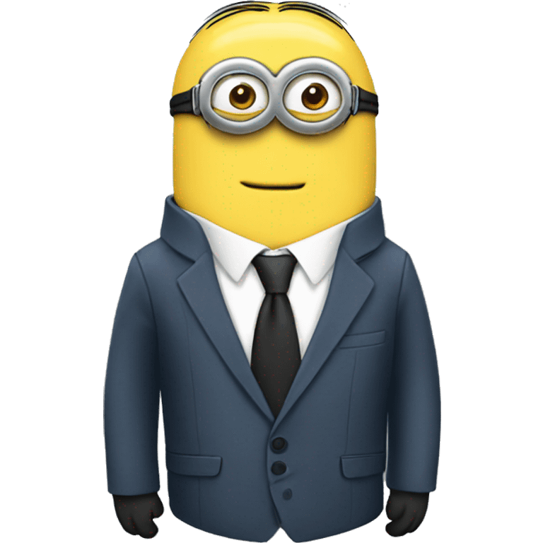 Minion wearing a suit emoji