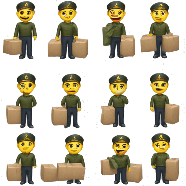 Zelensky with a bunch of military packages emoji