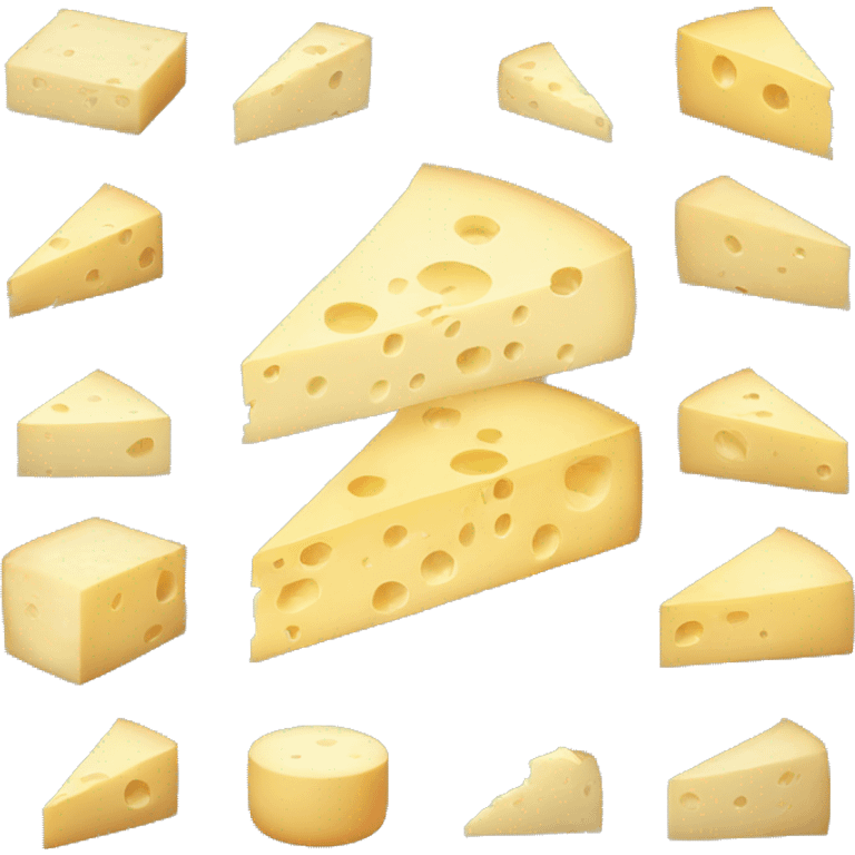 different cheeses with hidden faces emoji