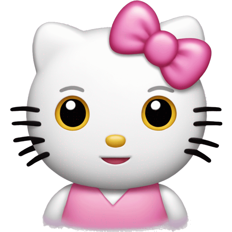 hello kitty with pink heart eyes emoji