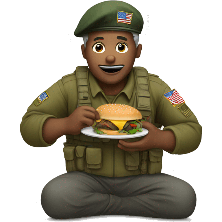 Veteran eating  emoji