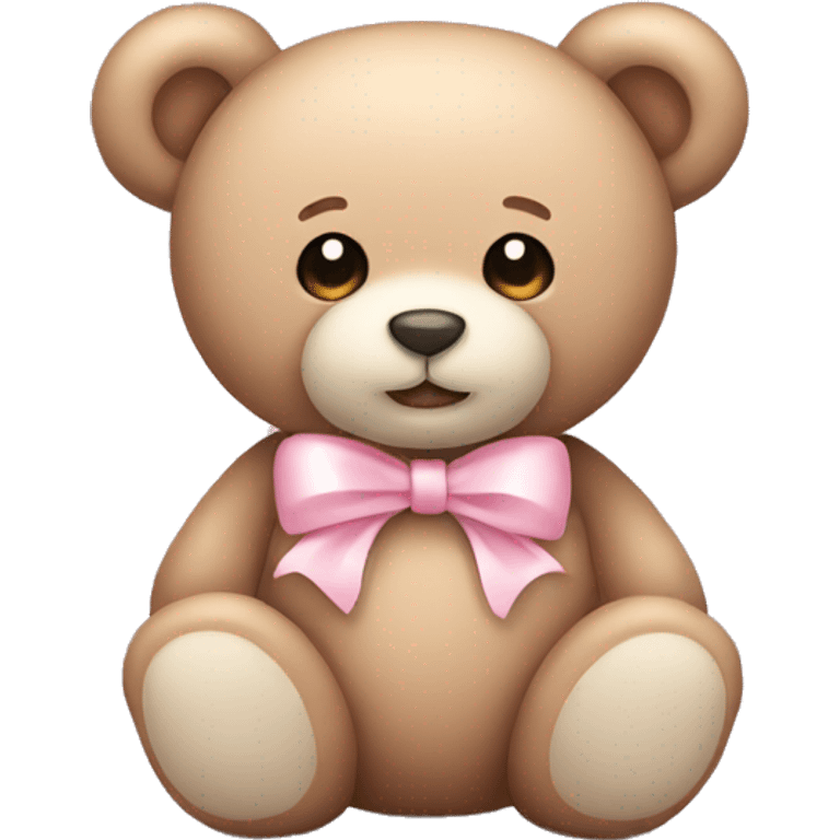 Teddy bear with light pink bow  emoji