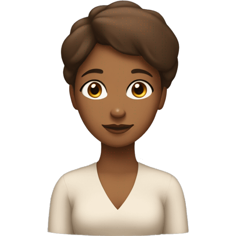 a brown girl with a speech bubble that says do you need that?  emoji