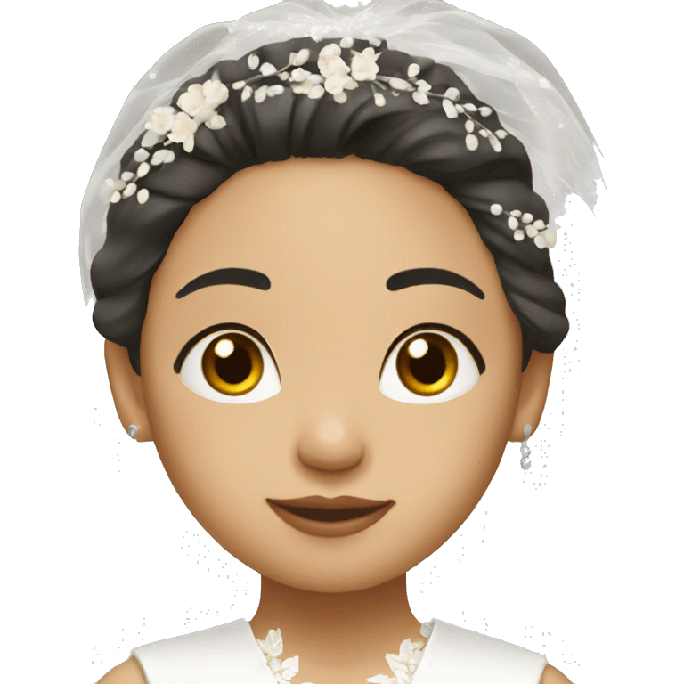 Asian bride, light skin with white wedding dress emoji