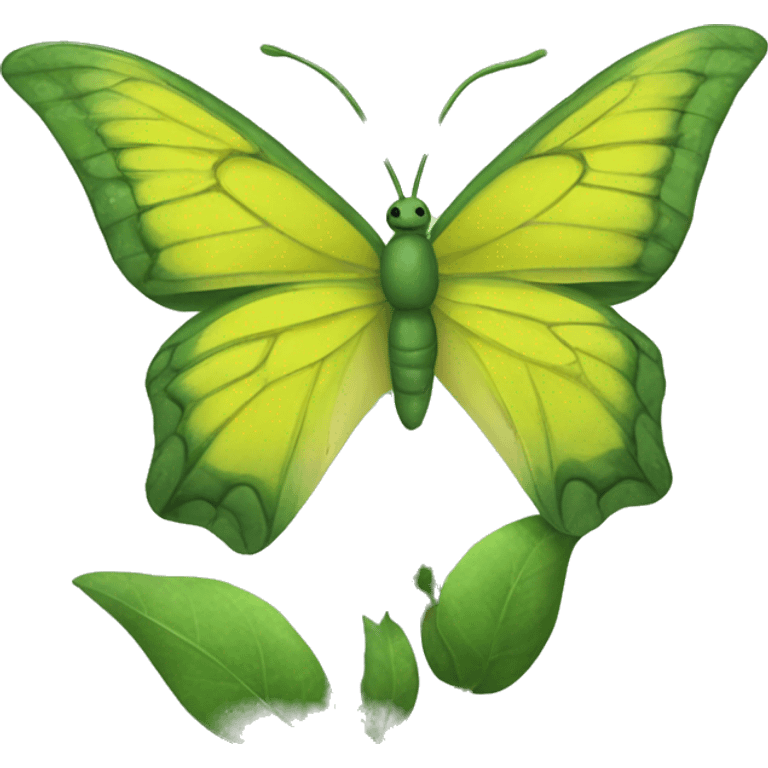 mariposa verde y amarilla emoji