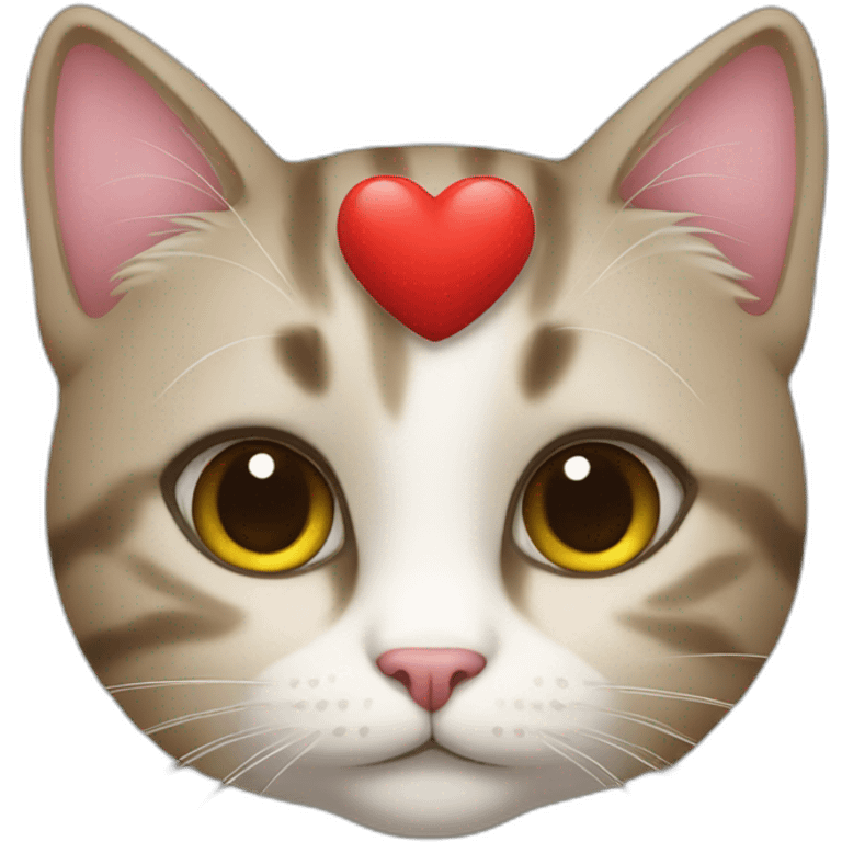 Cute cat with heart emoji