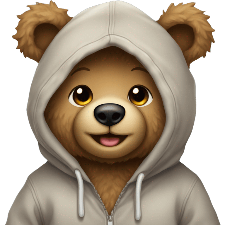 Cute teddy bear with hoddie  emoji