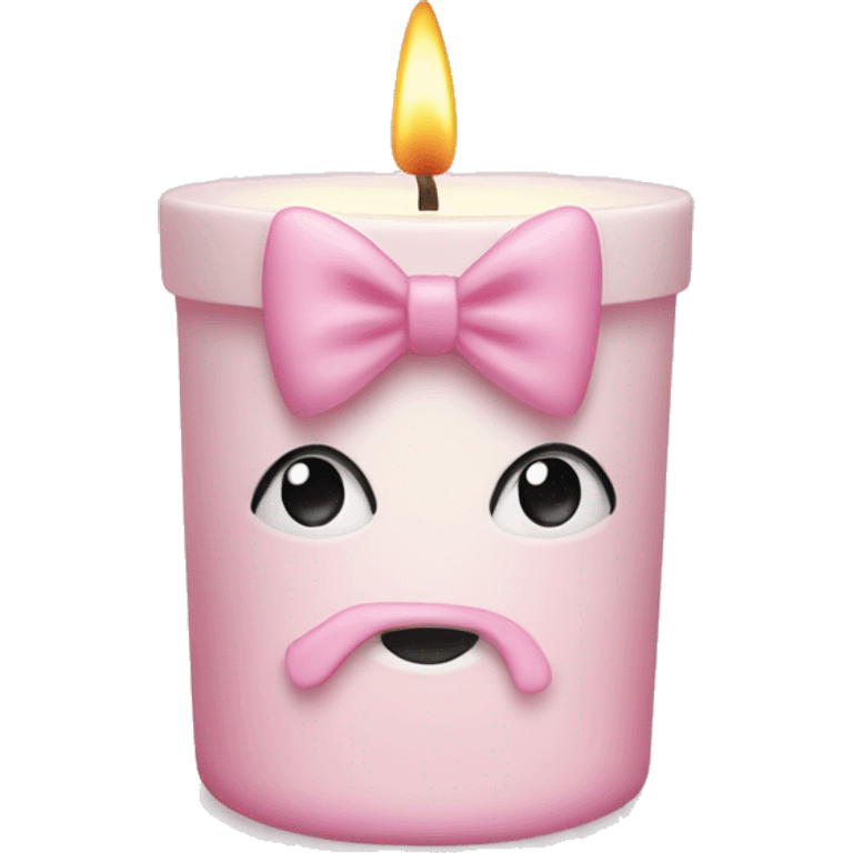 vanilla scented candle in light pink bow emoji