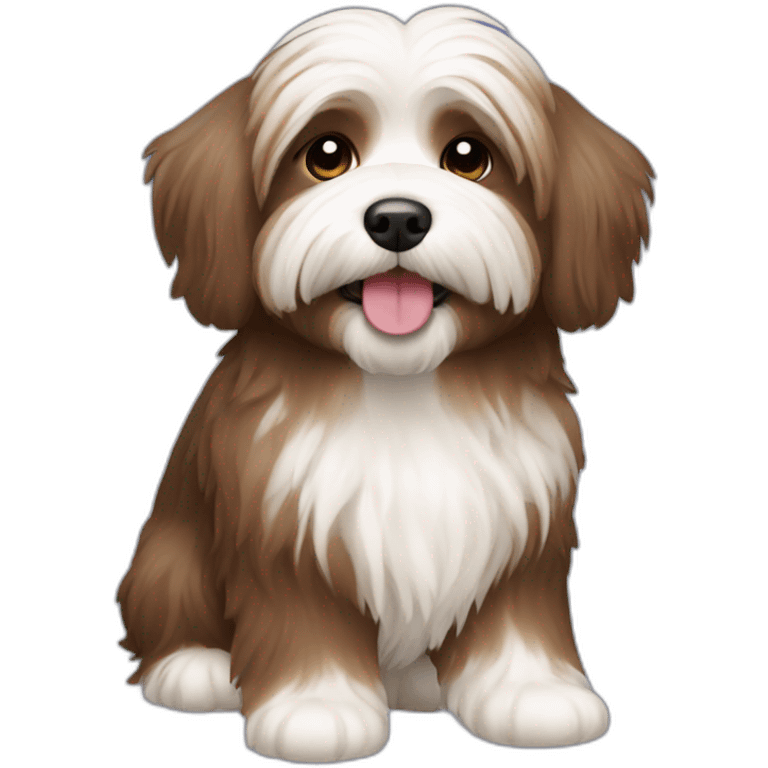 Havanese dog brown with a toy  emoji