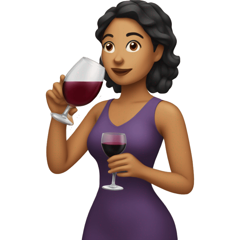 Latina drinking wine emoji