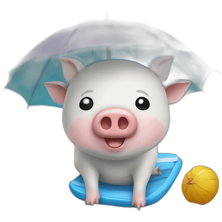 Cochon sur la plage emoji