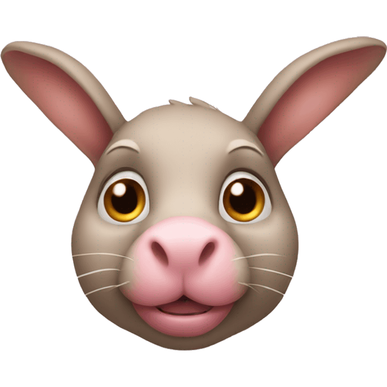 a rabbit with a pig nose emoji