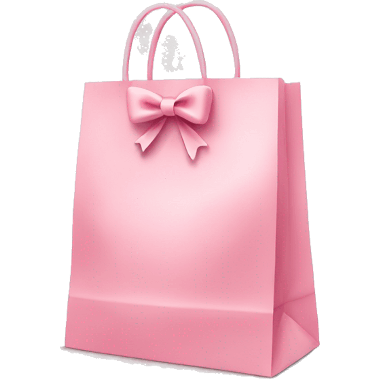 light pink shopping bag with bow emoji