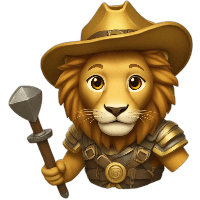 lion treasure hunter with Title TEXT "Team SI YU" emoji