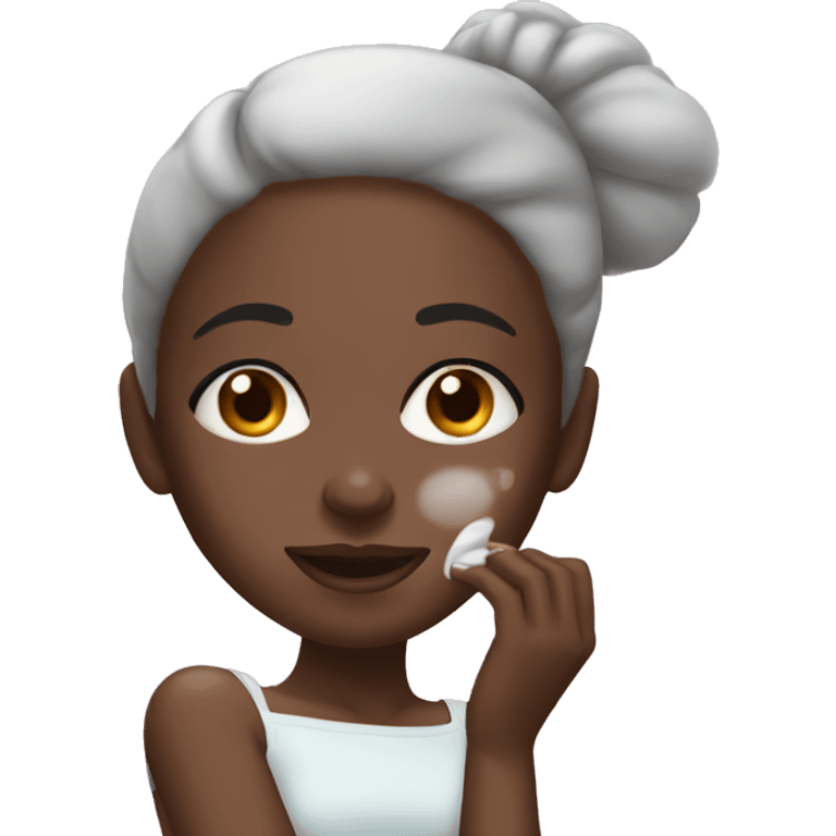 Black girl applying cream on face emoji