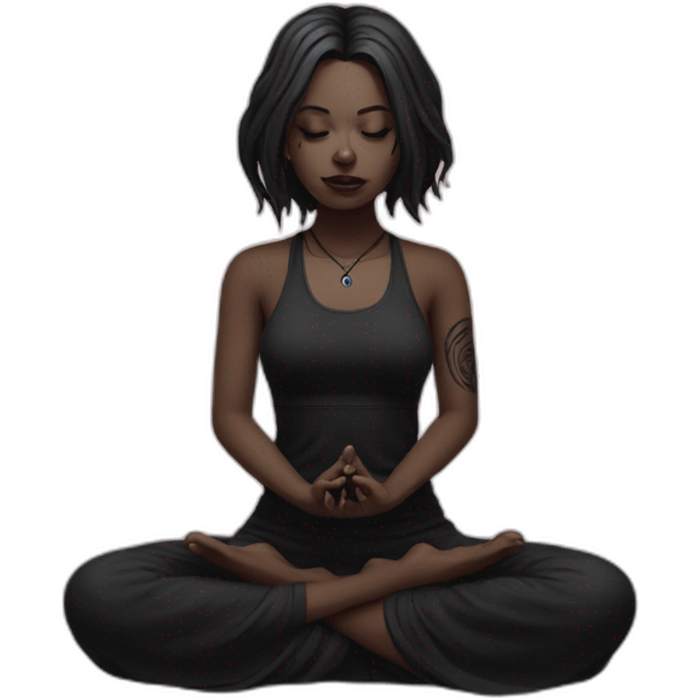 goth girl meditating emoji